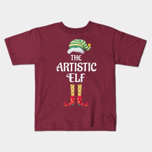 The Artistic Elf Christmas Matching Pajama Family Party Gift Kids T-Shirt
